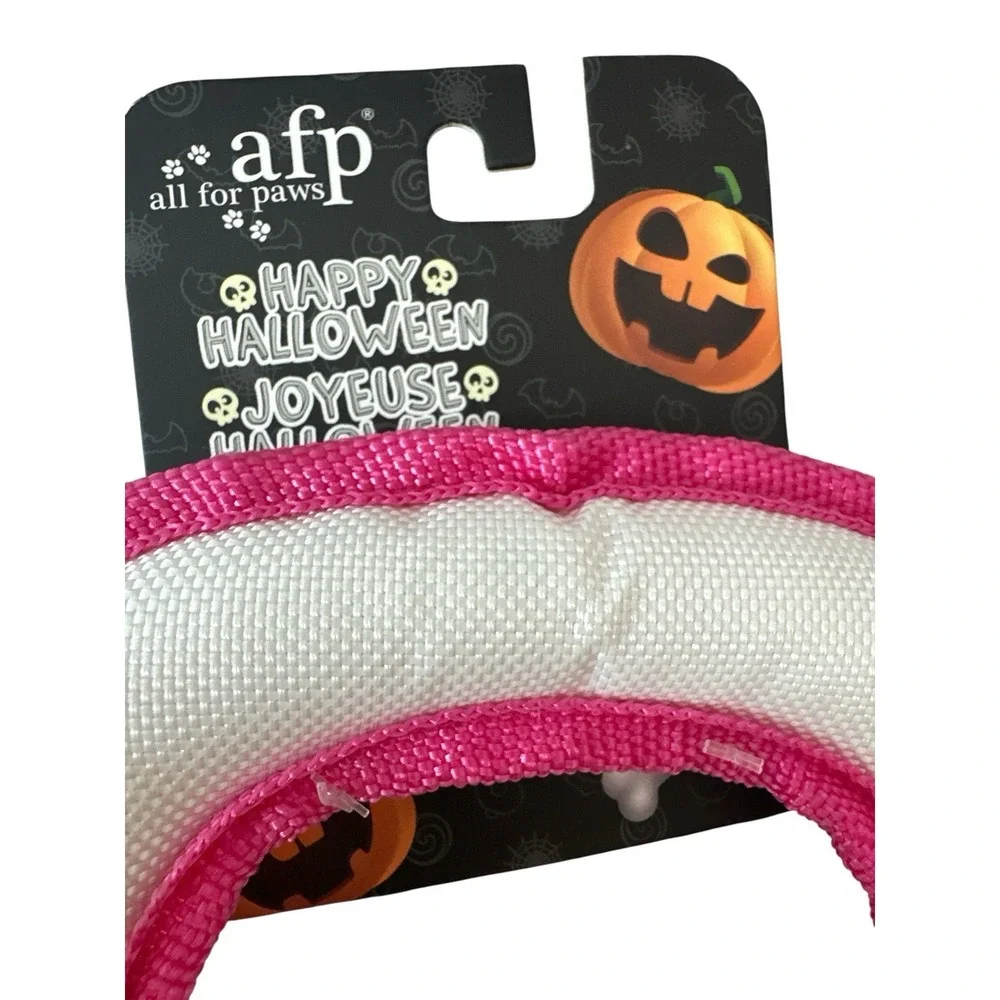 New afp All For Paws Halloween Dog Toys Spooky‎ Plush Ghosts White Pink